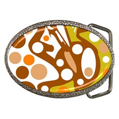 Orange And White Decor Belt Buckles by Valentinaart