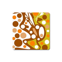 Orange And White Decor Square Magnet by Valentinaart