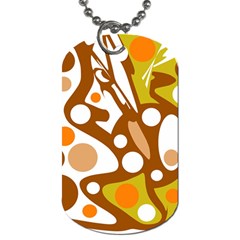 Orange And White Decor Dog Tag (two Sides) by Valentinaart