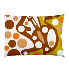 Orange And White Decor Pillow Case by Valentinaart