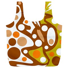 Orange And White Decor Full Print Recycle Bags (l) 