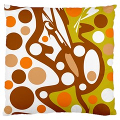 Orange And White Decor Large Flano Cushion Case (two Sides)