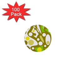 Green And Yellow Decor 1  Mini Buttons (100 Pack)  by Valentinaart