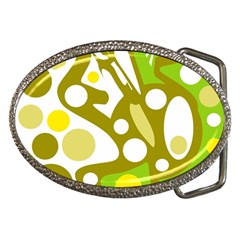 Green And Yellow Decor Belt Buckles by Valentinaart