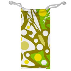 Green And Yellow Decor Jewelry Bags by Valentinaart