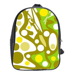 Green And Yellow Decor School Bags(large)  by Valentinaart