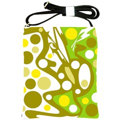 Green And Yellow Decor Shoulder Sling Bags by Valentinaart