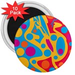 Colorful decor 3  Magnets (10 pack)  Front