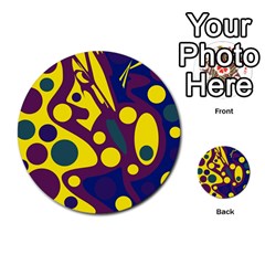 Deep Blue And Yellow Decor Multi-purpose Cards (round)  by Valentinaart