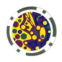 Deep Blue And Yellow Decor Poker Chip Card Guards (10 Pack)  by Valentinaart