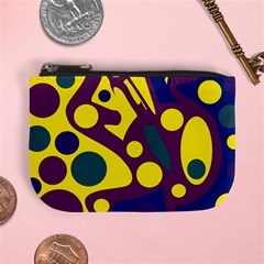 Deep Blue And Yellow Decor Mini Coin Purses by Valentinaart