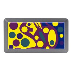 Deep Blue And Yellow Decor Memory Card Reader (mini) by Valentinaart