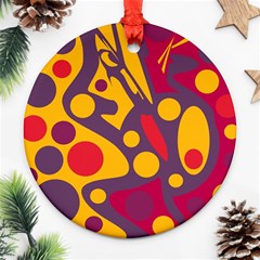 Colorful Chaos Ornament (round)  by Valentinaart