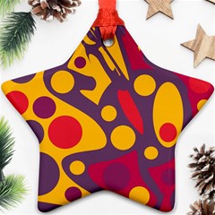 Colorful Chaos Star Ornament (two Sides)  by Valentinaart