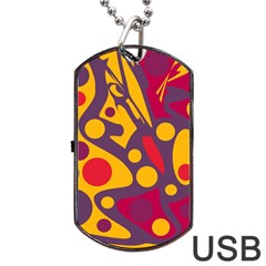 Colorful Chaos Dog Tag Usb Flash (one Side) by Valentinaart