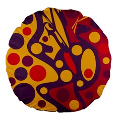 Colorful Chaos Large 18  Premium Flano Round Cushions by Valentinaart