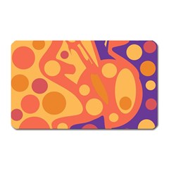 Orange And Blue Decor Magnet (rectangular) by Valentinaart