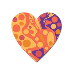 Orange And Blue Decor Heart Magnet by Valentinaart