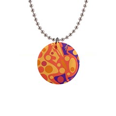 Orange And Blue Decor Button Necklaces by Valentinaart