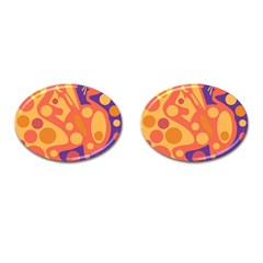 Orange And Blue Decor Cufflinks (oval) by Valentinaart