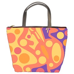 Orange And Blue Decor Bucket Bags by Valentinaart