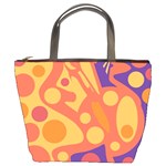 Orange and blue decor Bucket Bags Front