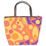 Orange and blue decor Bucket Bags Back