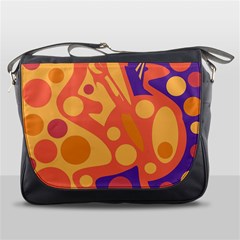 Orange And Blue Decor Messenger Bags by Valentinaart