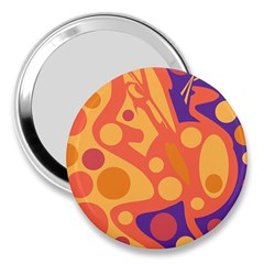 Orange And Blue Decor 3  Handbag Mirrors by Valentinaart