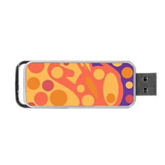 Orange And Blue Decor Portable Usb Flash (one Side) by Valentinaart