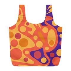 Orange And Blue Decor Full Print Recycle Bags (l)  by Valentinaart