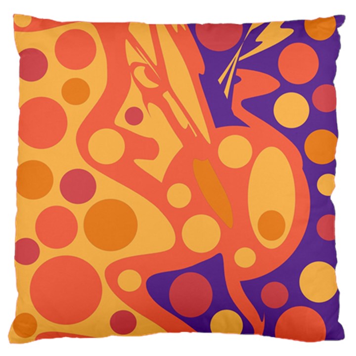 Orange and blue decor Standard Flano Cushion Case (Two Sides)