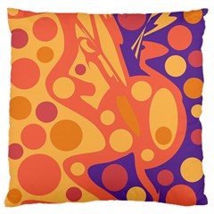 Orange And Blue Decor Large Flano Cushion Case (two Sides) by Valentinaart