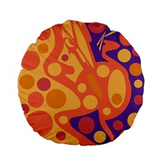 Orange And Blue Decor Standard 15  Premium Flano Round Cushions by Valentinaart