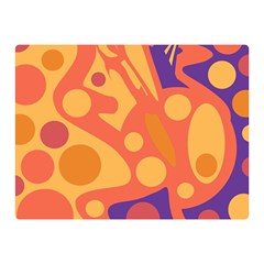 Orange And Blue Decor Double Sided Flano Blanket (mini)  by Valentinaart