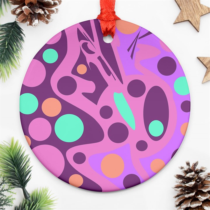 Purple and green decor Ornament (Round) 