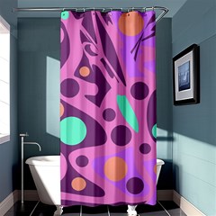 Purple And Green Decor Shower Curtain 36  X 72  (stall)  by Valentinaart