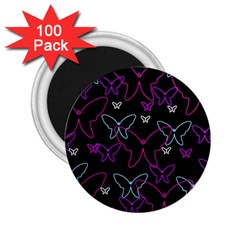 Purple Butterflies Pattern 2 25  Magnets (100 Pack)  by Valentinaart