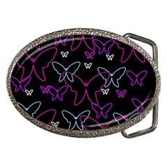 Purple Butterflies Pattern Belt Buckles by Valentinaart