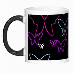 Purple Butterflies Pattern Morph Mugs by Valentinaart