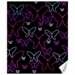 Purple Butterflies Pattern Canvas 8  X 10  by Valentinaart