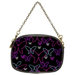 Purple Butterflies Pattern Chain Purses (two Sides)  by Valentinaart