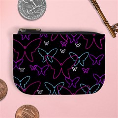 Purple Butterflies Pattern Mini Coin Purses by Valentinaart