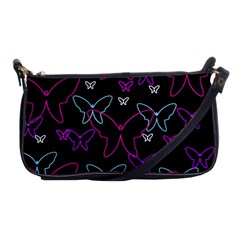 Purple Butterflies Pattern Shoulder Clutch Bags by Valentinaart