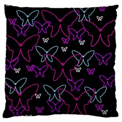 Purple Butterflies Pattern Standard Flano Cushion Case (one Side) by Valentinaart