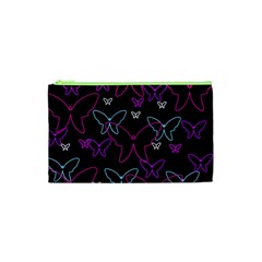 Purple Butterflies Pattern Cosmetic Bag (xs) by Valentinaart