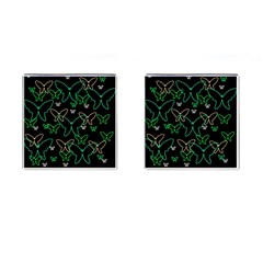 Green Butterflies Cufflinks (square) by Valentinaart