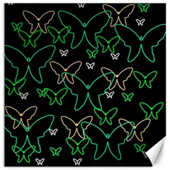 Green Butterflies Canvas 12  X 12   by Valentinaart