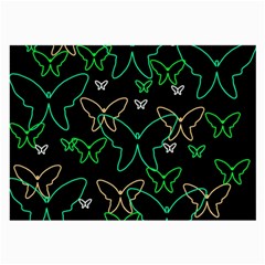 Green Butterflies Large Glasses Cloth (2-side) by Valentinaart