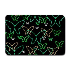 Green Butterflies Small Doormat  by Valentinaart